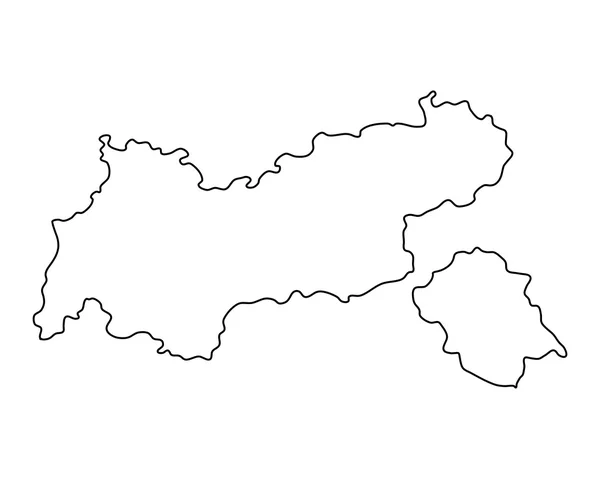 Přesná mapa Tyrolsko — Stockový vektor