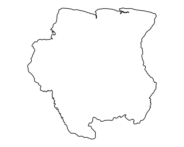 Genaue Landkarte von Surinam — Stockvektor