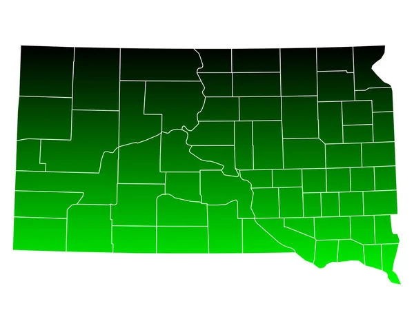 La carte de Dakota du Sud — Image vectorielle