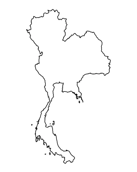 Mapa exato de Tailândia — Vetor de Stock