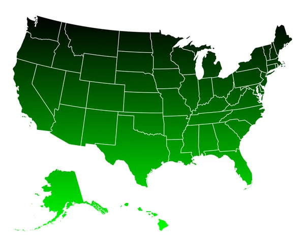 Carte précise des États-Unis — Image vectorielle