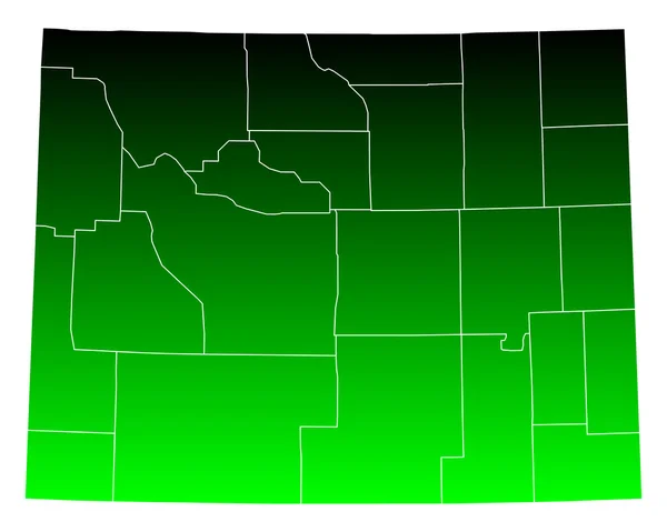 Mapa exacto de Wyoming — Vector de stock