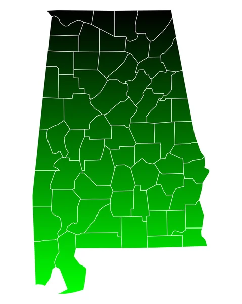 Carte précise de l'Alabama — Image vectorielle