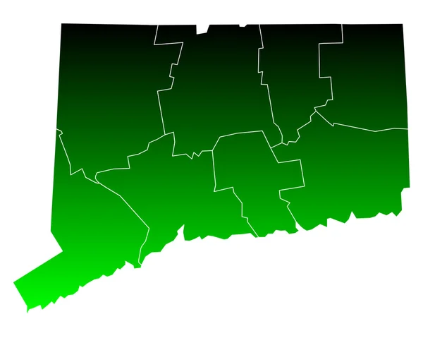 Mapa exato de Connecticut —  Vetores de Stock