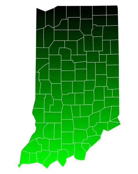 Mapa exato de Indiana — Vetor de Stock