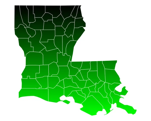 Nauwkeurige kaart van Louisiana — Stockvector