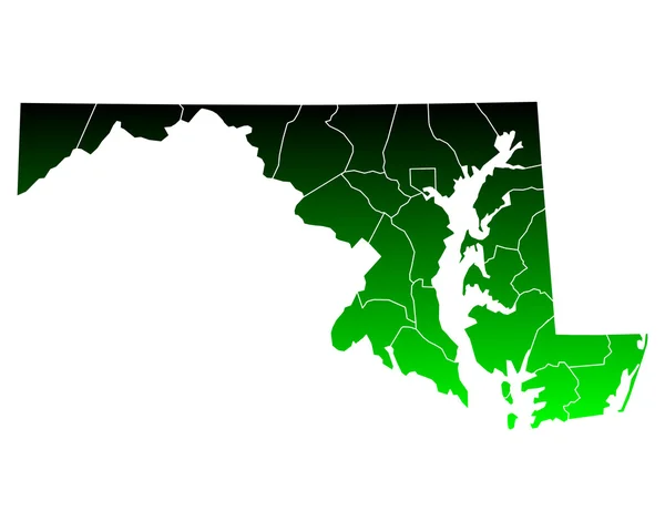 Mapa exacto de Maryland — Archivo Imágenes Vectoriales