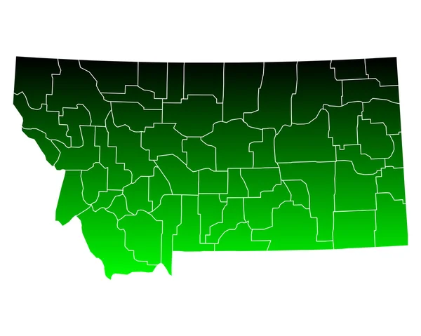 Nauwkeurige kaart van Montana — Stockvector