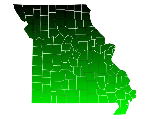 Präzise Landkarte von Missouri — Stockvektor