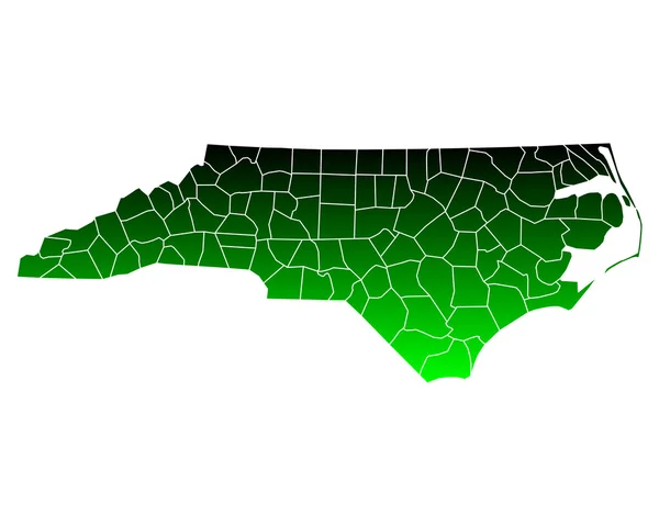 La mappa di North Carolina — Vettoriale Stock