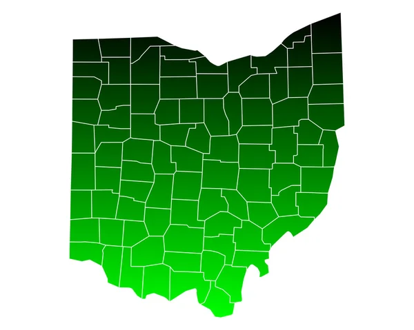 Přesná mapa Ohio — Stockový vektor