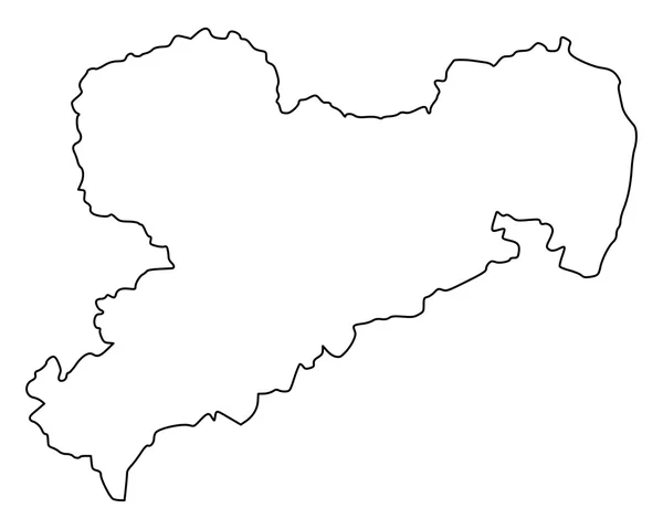 Carte précise de la Saxe — Image vectorielle