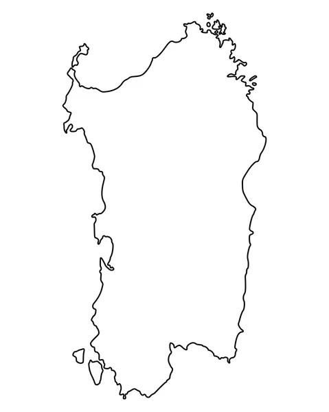 Correcte kaart van Sardinië — Stockvector