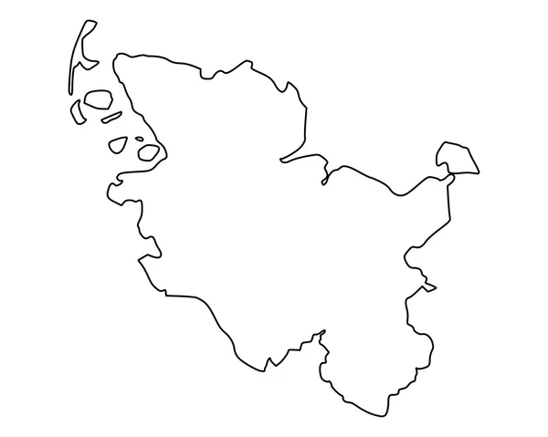 石勒苏益格-荷尔斯泰因地图 — 图库矢量图片