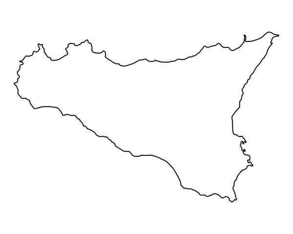 Carte précise de la Sicile — Image vectorielle