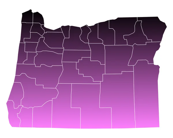 Mapa exato de Oregon — Vetor de Stock
