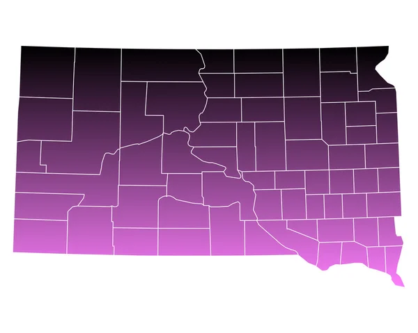 El mapa de Dakota del Sur — Archivo Imágenes Vectoriales