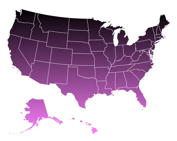 Dokładna mapa Usa — Wektor stockowy