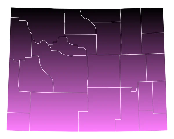 Mapa exato de Wyoming — Vetor de Stock