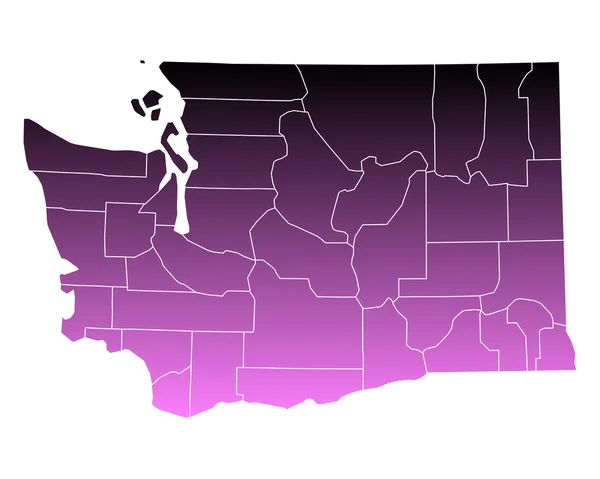 Mapa exato de Washington —  Vetores de Stock