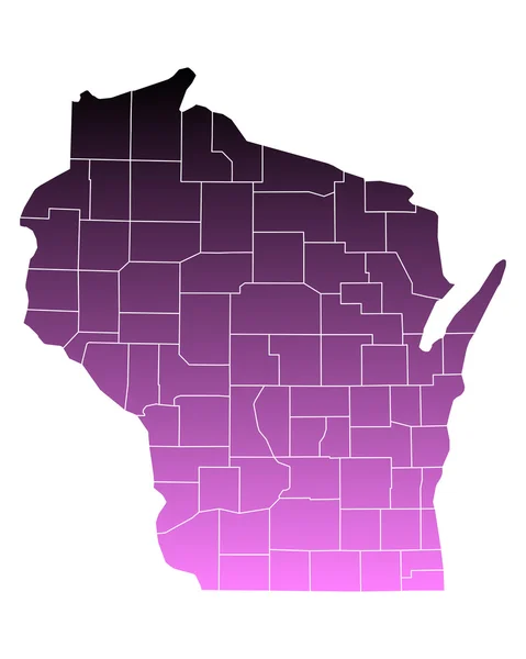 Pontos Térkép Wisconsin — Stock Vector