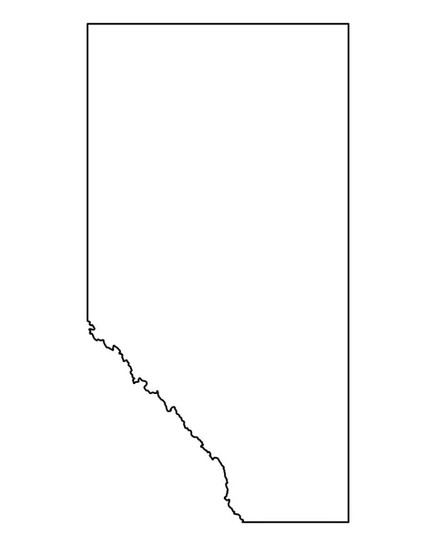 Mapa exato de Alberta — Vetor de Stock