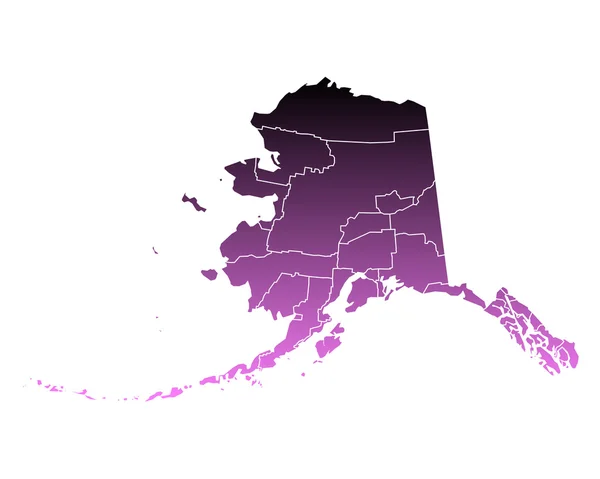 Mapa exato de Alaska — Vetor de Stock