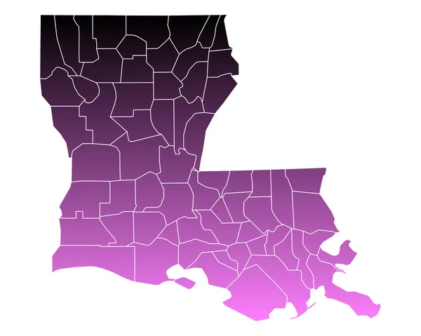 Mapa exacto de Louisiana — Vector de stock