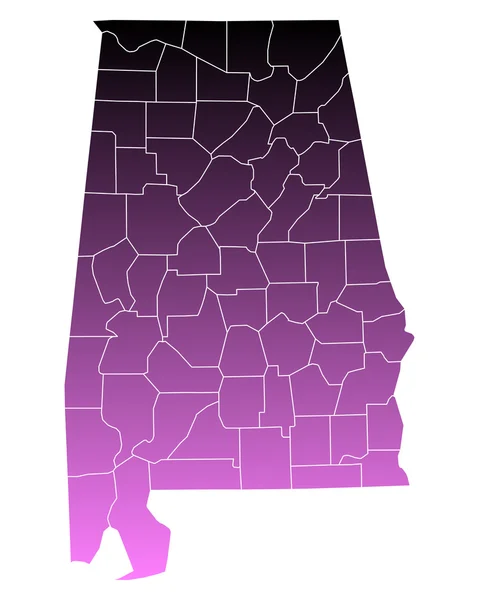 Dokładna mapa Alabama — Wektor stockowy