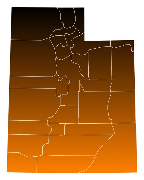 Dokładna mapa Utah — Wektor stockowy