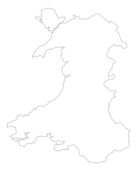 ウェールズの正確なマップ — ストックベクタ