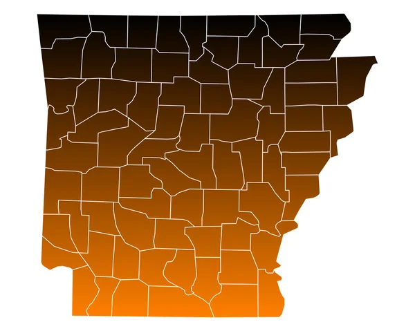 Mapa exato de Arkansas — Vetor de Stock