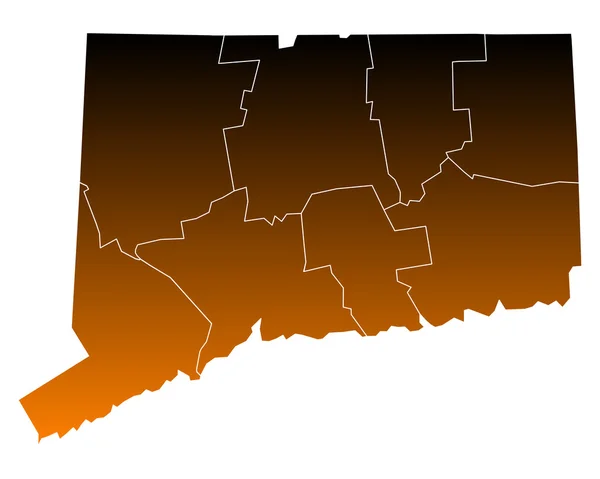 Mapa exato de Connecticut — Vetor de Stock