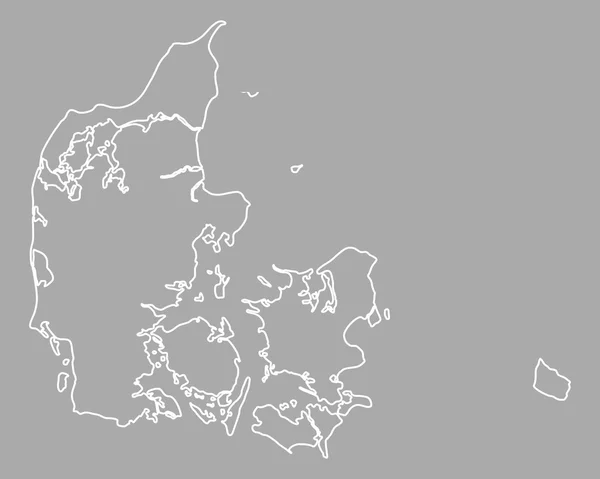 Dokładna mapa Danii — Wektor stockowy