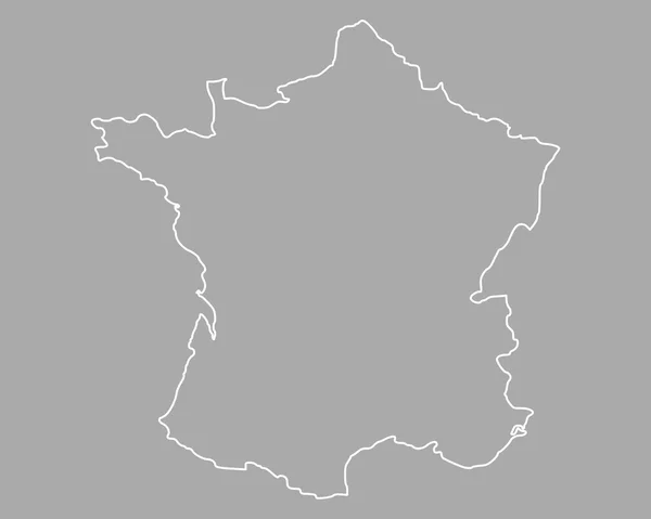 Genaue Landkarte von Frankreich — Stockvektor