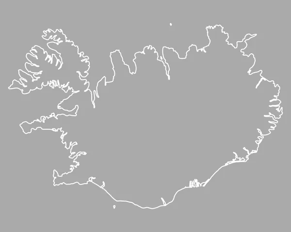 Präzise Karte von Island — Stockvektor