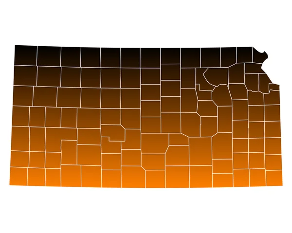 Mapa exato de Kansas — Vetor de Stock