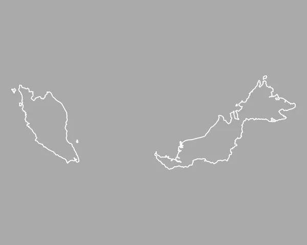 말레이시아의 정확한 지도 — 스톡 벡터