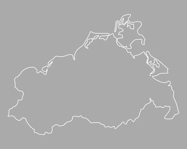 メクレンブルク ＝ フォアポンメルン州の地図 — ストックベクタ