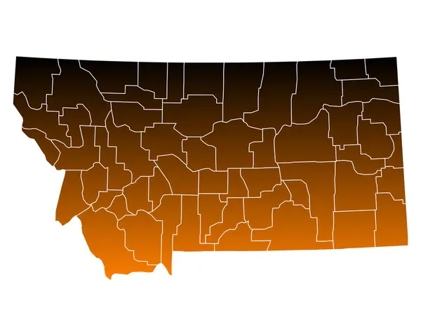 Mapa exato de Montana — Vetor de Stock