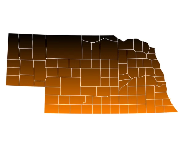 Mappa esatta di Nebraska — Vettoriale Stock