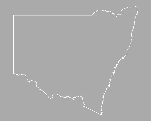 Mappa del Nuovo Galles del Sud — Vettoriale Stock