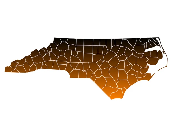 Mapa online de Carolina del Norte — Archivo Imágenes Vectoriales