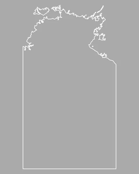 Karte des nördlichen Territoriums — Stockvektor
