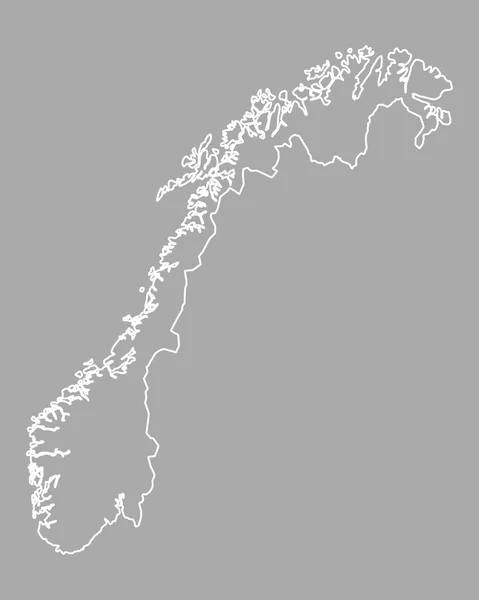 Mapa exato de Noruega — Vetor de Stock