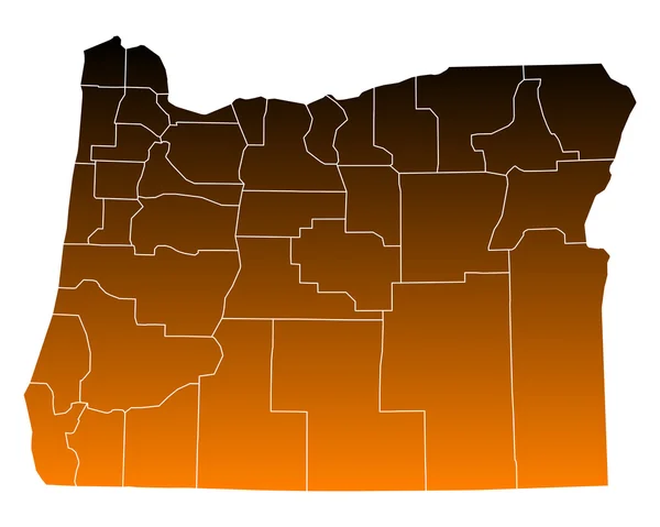 Nauwkeurige kaart van Oregon — Stockvector