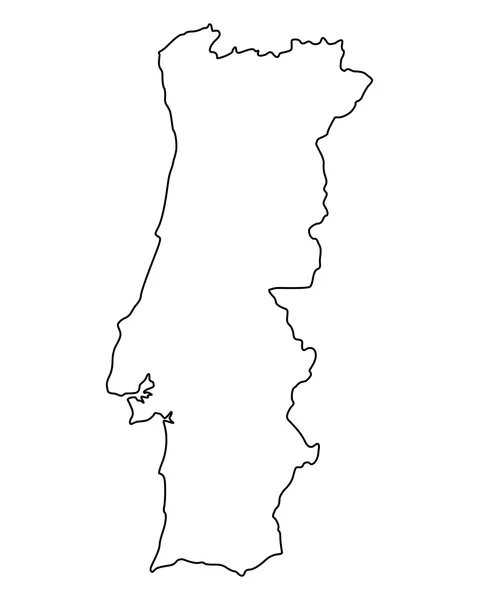 ポルトガルの正確なマップ — ストックベクタ
