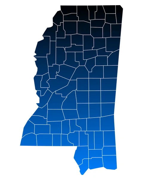 Mapa exato de Mississippi — Vetor de Stock