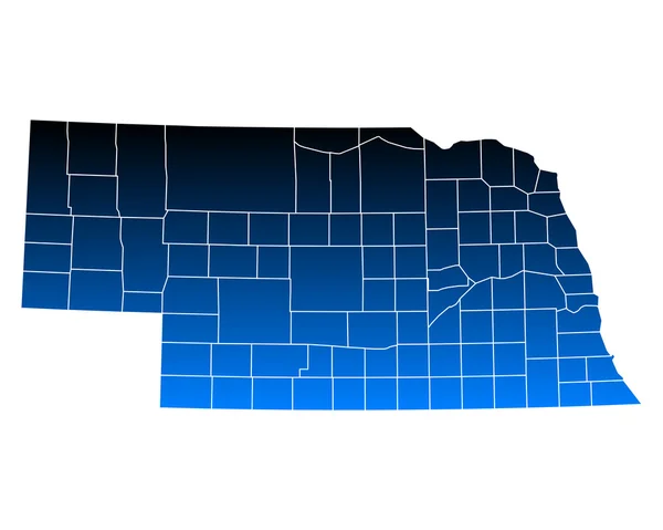 Mappa esatta di Nebraska — Vettoriale Stock