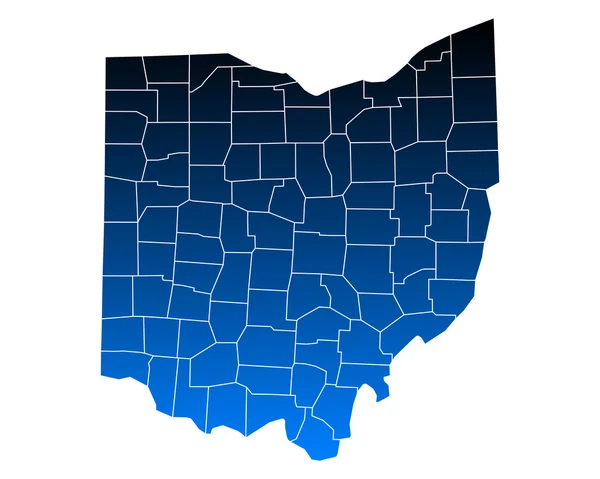 Přesná mapa Ohio — Stockový vektor